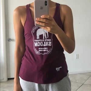 American Apparel White Elephant Saloon Tank Top